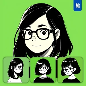 Midjourney Prompt Girl Cute Character Portrait Illustration