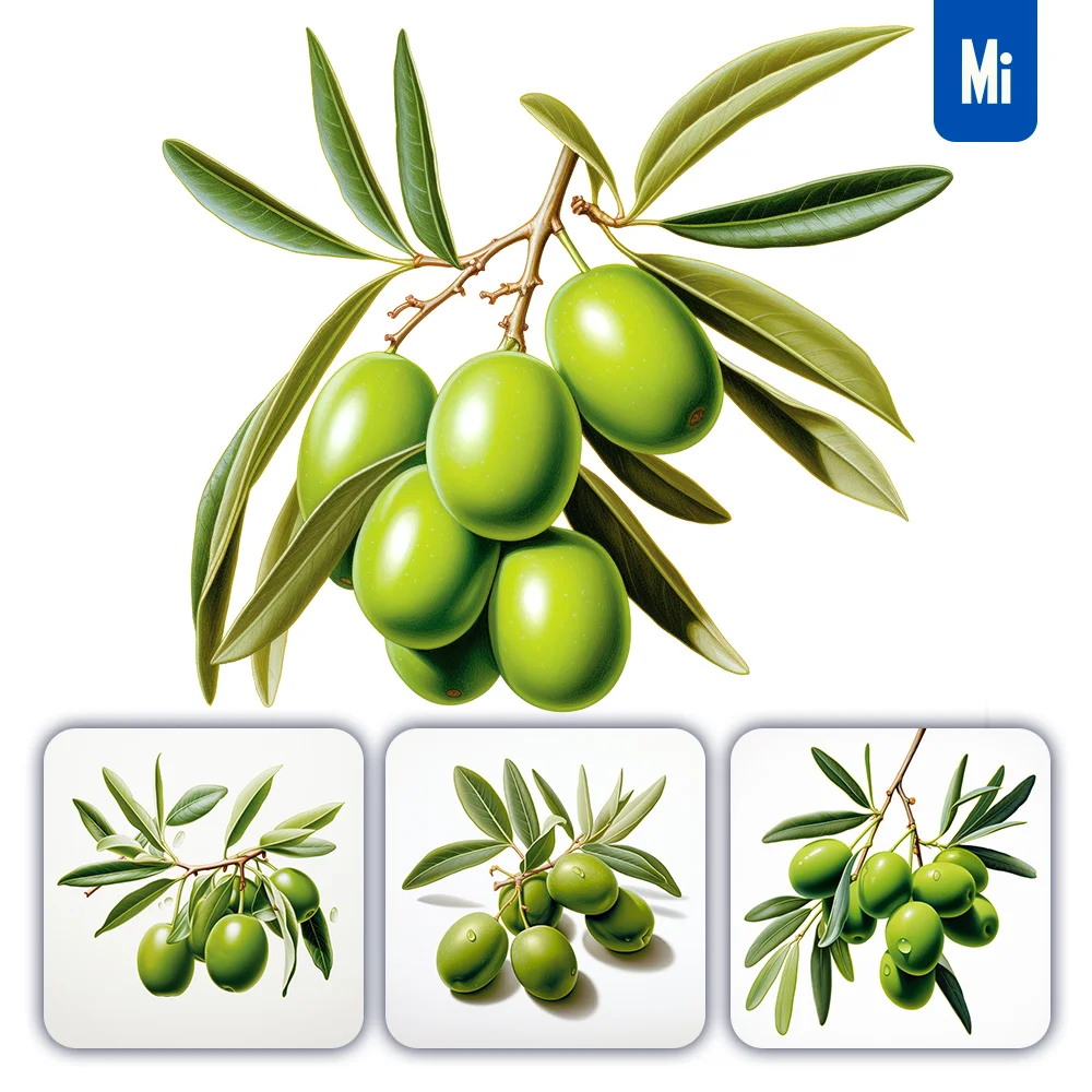 Midjourney Prompt Olive Branch Leaves Illustration Painting