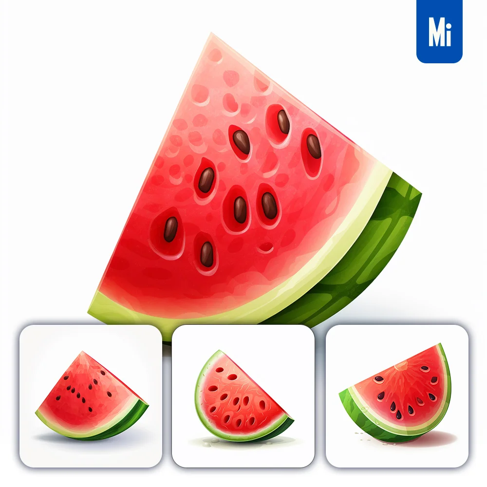 Midjourney Prompt Piece Watermelon Icon Illustration