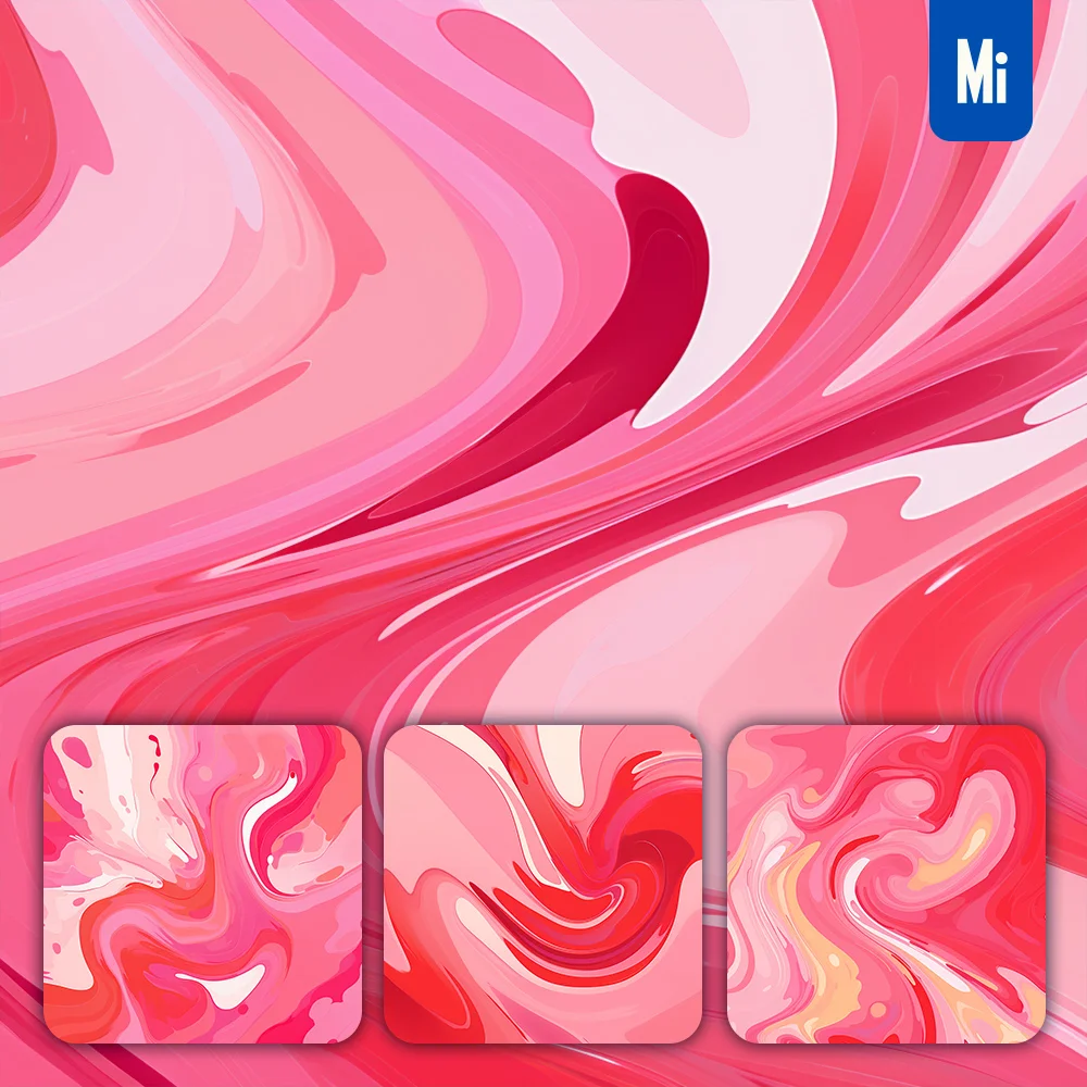 Midjourney Prompt Pink Red Water Wave Abstract Wallpaper Background Marble Swirl