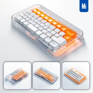 Midjourney Prompt Keyboard Orange Isometric Material Industrial Design 3D Icon