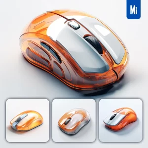 Midjourney Prompt Mouse Orange Isometric Material Industrial Design 3D Icon