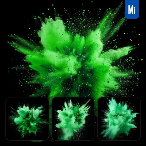 Midjourney Prompt Green Powder Explosion Burst Blast