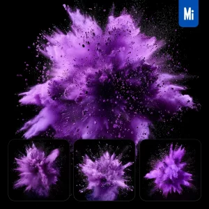 Midjourney Prompt Purple Powder Explosion Burst Blast