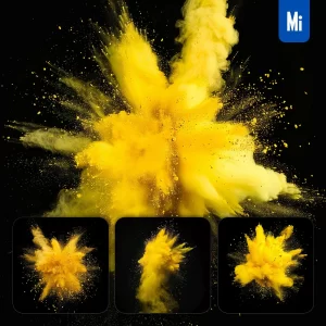 Midjourney Prompt Yellow Powder Explosion Burst Blast