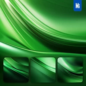 Midjourney Prompt Green Shiny Gradient Soft Silk Wallpaper Background
