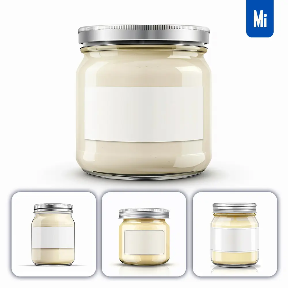 Midjourney Prompt Mayonnaise Glass Jar Label Photography Mockup