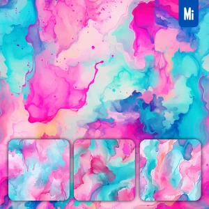 Midjourney Prompt Pink Cyan Color Watercolor Painting Colorful Pattern