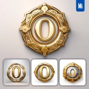 Midjourney Prompt Badge Logo Number 0 Gold Coin Golden