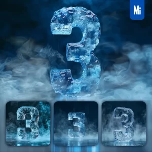 Midjourney Prompt 3 Number Cold Ice Block Text Word Freeze 3D