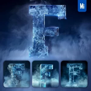 Midjourney Prompt F Letter Cold Ice Block Text Word Freeze 3D