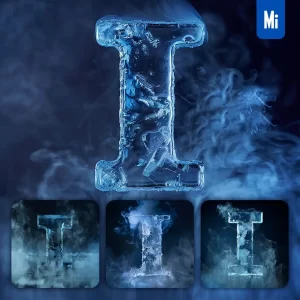 Midjourney Prompt I Letter Cold Ice Block Text Word Freeze 3D