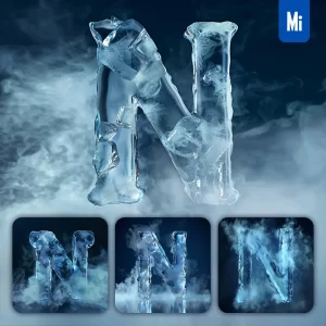 Midjourney Prompt N Letter Cold Ice Block Text Word Freeze 3D