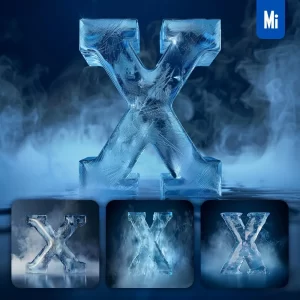 Midjourney Prompt X Letter Cold Ice Block Text Word Freeze 3D