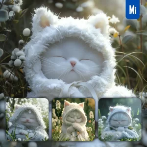 Midjourney Prompt Cat Baby Sleep Cute Cartoon Animation 3D