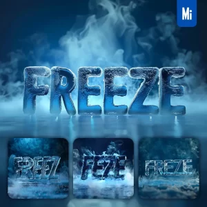 Midjourney Prompt Freeze Cold Ice Block Text Word 3D