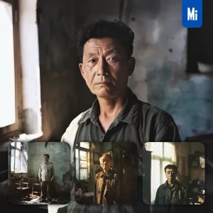 Midjourney Prompt Chinese Man American Light Sunshine Room Portrait Photography