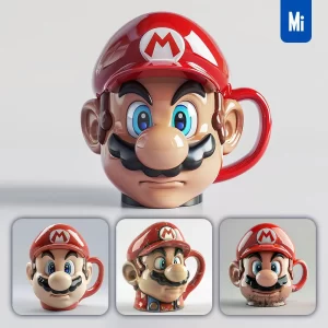 Midjourney Prompt Super Mario Cup Mug Cartoon Photography