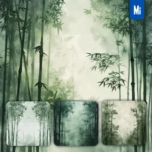 Midjourney Prompt Bamboo Forest Misty Chinese Ink Wash Painting