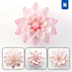 Midjourney Prompt Flower White Pink Lotus Petal Circle Round Illustration