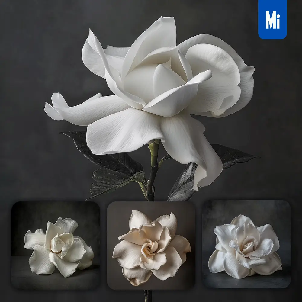 Midjourney Prompt Gardenia Flower Bloom Single Red Photography