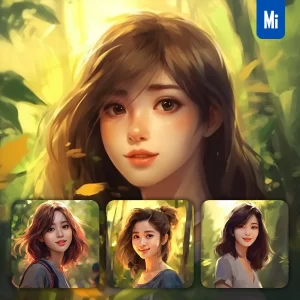 Midjourney Prompt Girl Cartoon Illustration Painting Portrait Face