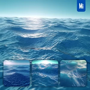 Midjourney Prompt Sea Ocean Wave Blue Scene 3D Model