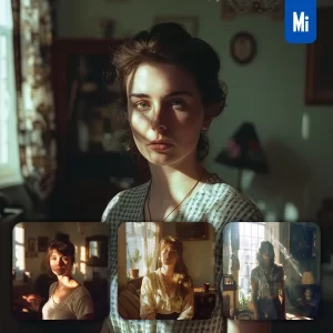 Midjourney Prompt Woman Lady Light Sunshine Room Portrait Photography