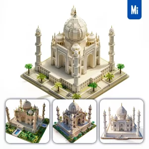 Midjourney Prompt India Taj Mahal Assembled 3D Lego Model Scene