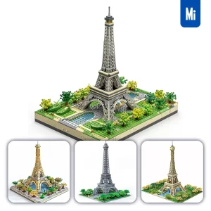 Midjourney Prompt Paris Eiffel Tower Assembled 3D Lego Model Scene