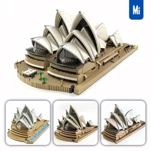 Midjourney Prompt Sydney Opera House Assembled 3D Lego Model Scene