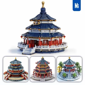 Midjourney Prompt Temple of Heaven China Assembled 3D Lego Model Scene