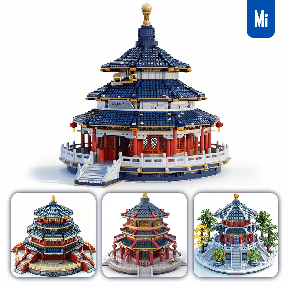 Midjourney Prompt Temple of Heaven China Assembled 3D Lego Model Scene