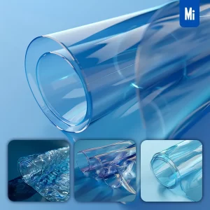 Midjourney Prompt Blue Roll Transparent 3D Glass Plastic