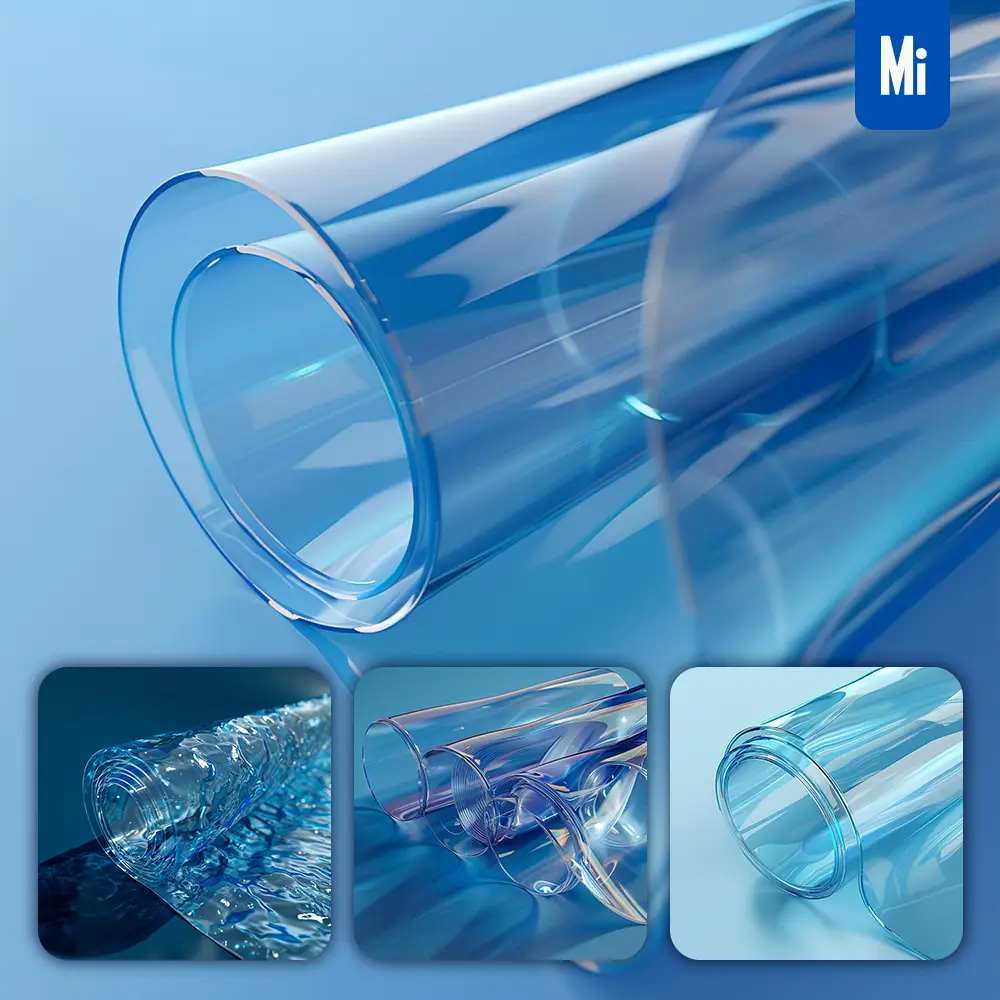 Midjourney Prompt Blue Roll Transparent 3D Glass Plastic