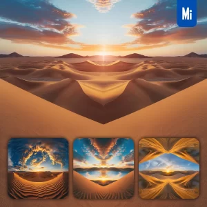 Midjourney Prompt Desert Sand Dune Sunset Sky Landscape Photography