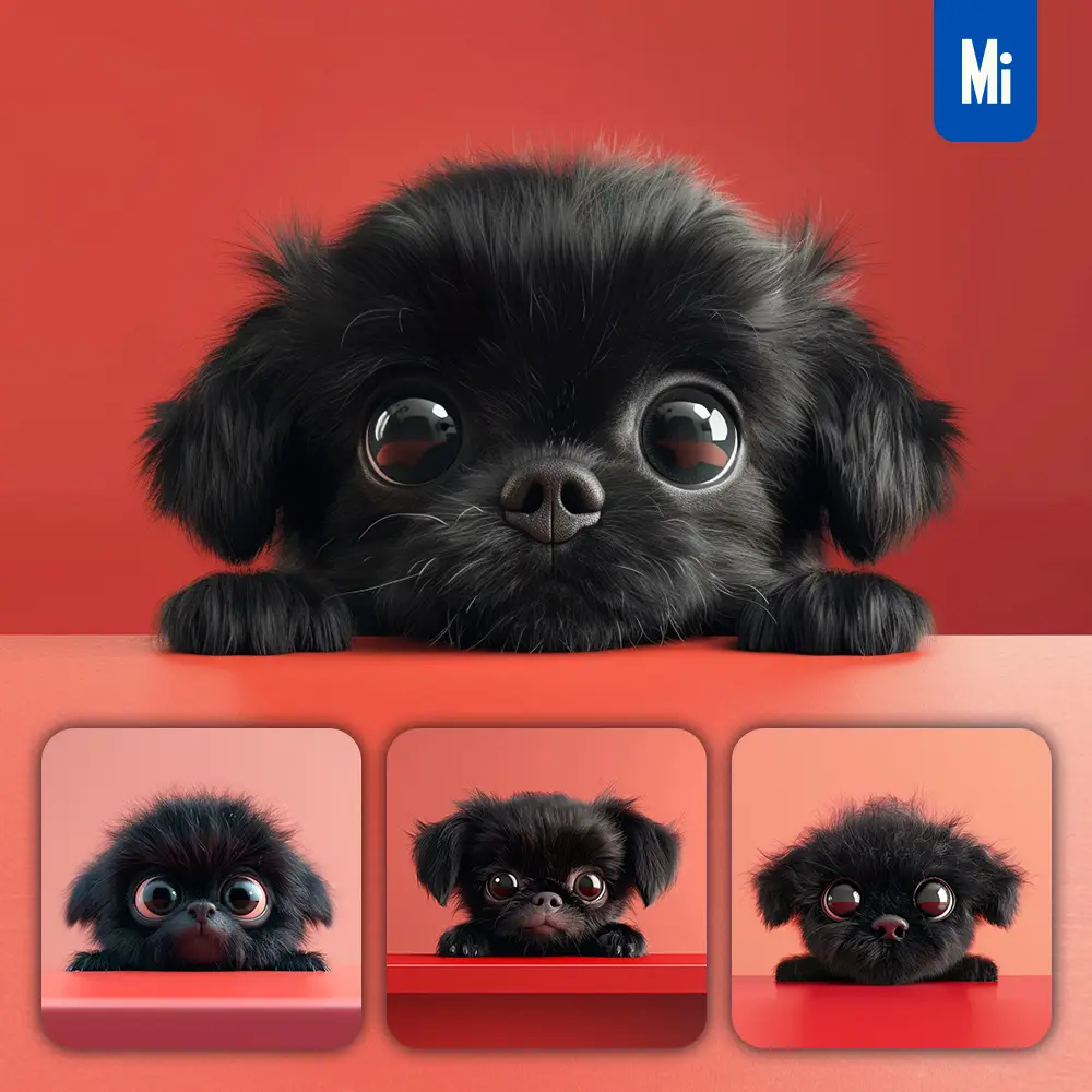 Midjourney Prompt Dog Plush Toy Head Cute Front 3D Animation