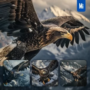Midjourney Prompt Eagle Fly Flying Hunt Sky Photography