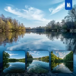 Midjourney Prompt Lake Lakeside Tree Sky Water Ripple Landscape Photography