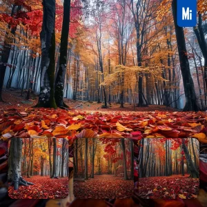 Midjourney Prompt Leaves Forest Autumn Tree Branch Landscape Photography