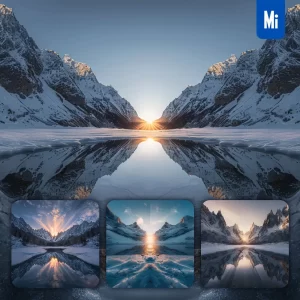 Midjourney Prompt Snow Mountain Lake Landscape Photography