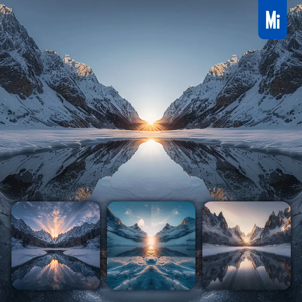 Midjourney Prompt Snow Mountain Lake Landscape Photography