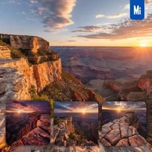 Midjourney Prompt Sun Sunset Canyon Rock Landscape Photography