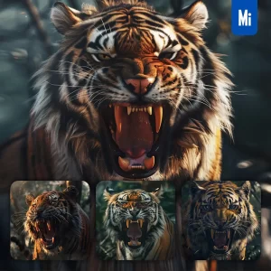 Midjourney Prompt Tiger Roar Teeth Angry Dangerous Photography