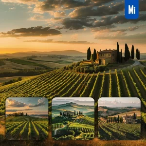 Midjourney Prompt Vineyard Grapevine Farmhouse Tree Hill Sky Landscape Photography