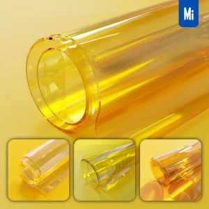 Midjourney Prompt Yellow Roll Transparent 3D Glass Plastic