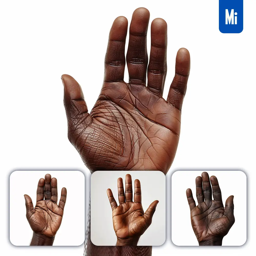 Midjourney Prompt African Hand Palm Man Woman Photography