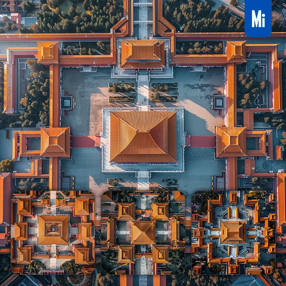 Midjourney Prompt Beijing Forbidden City Palace History Wall Courtyard Landscape Photography