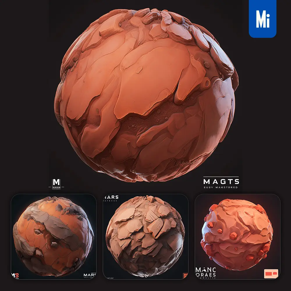 Midjourney Prompt Mars Icon Design UI 3D Rendering Game Planet
