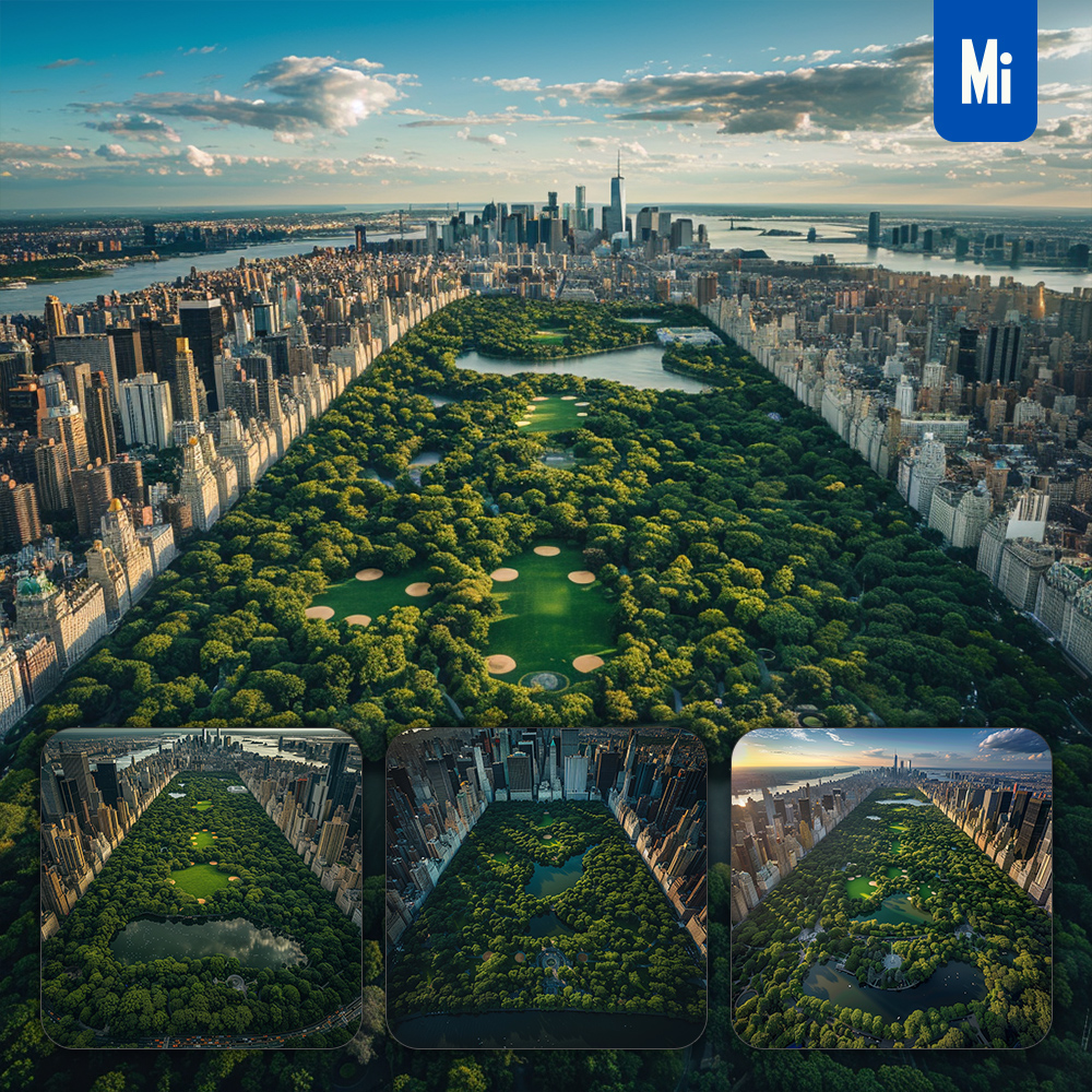 Midjourney Prompt New York City Central Park Green Expanse Skyscraper Lawn Landscape Photography